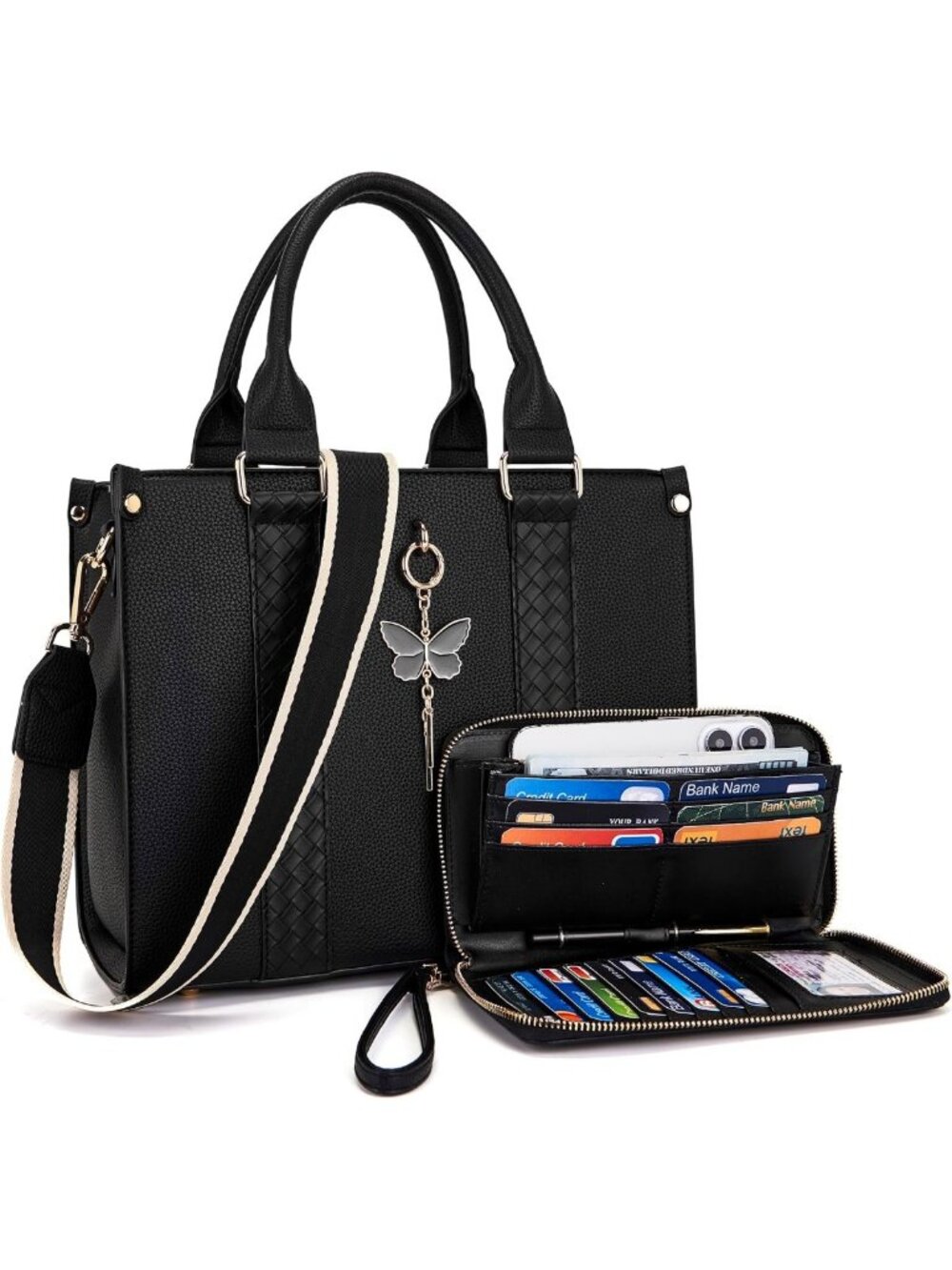 Stylish Women's Satchel Purse & Wallet Set - Chic Tote Bag for Everyday Use
